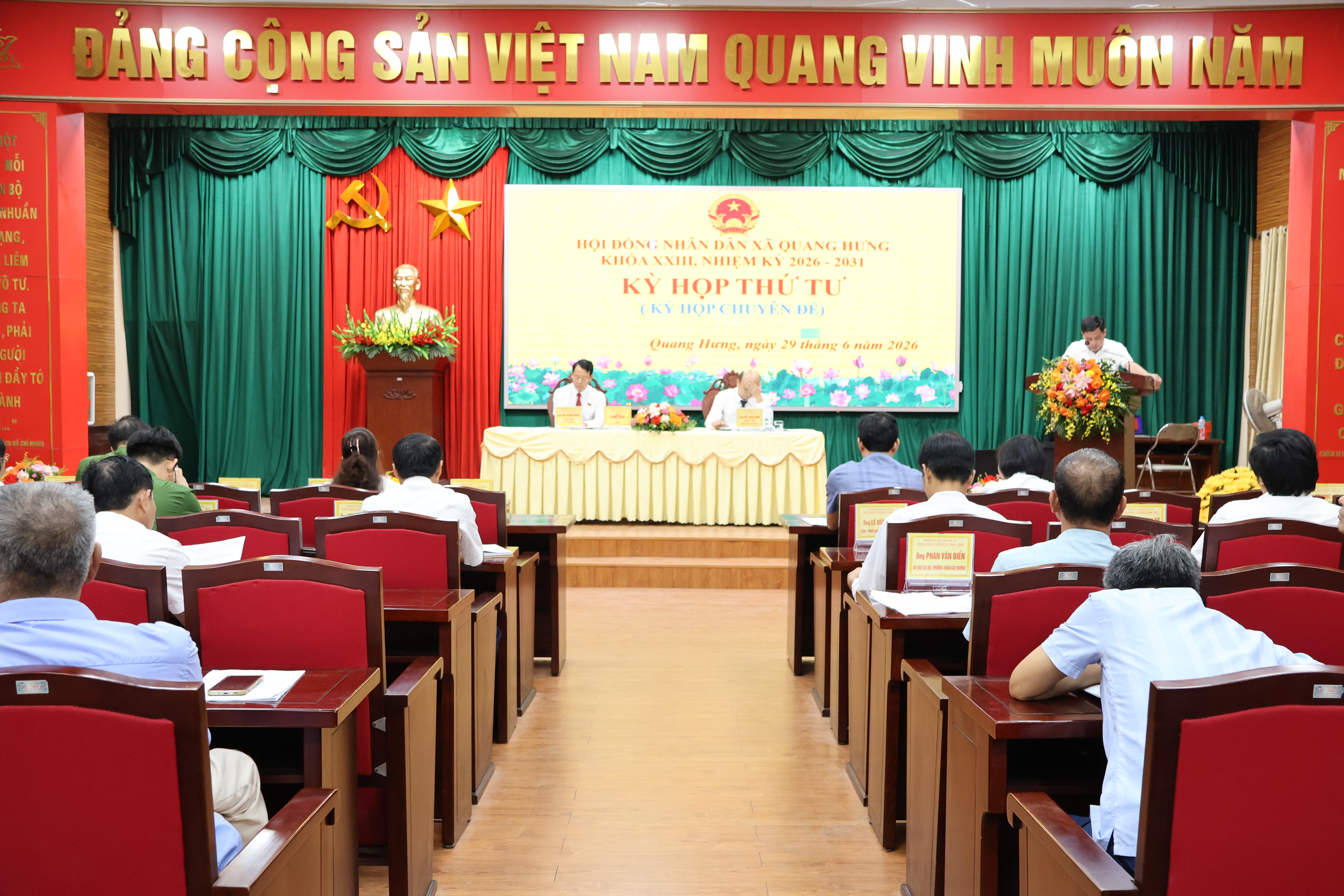 Kỳ họp chuyên đề HĐND xã Quang Hưng khoá XXIII
