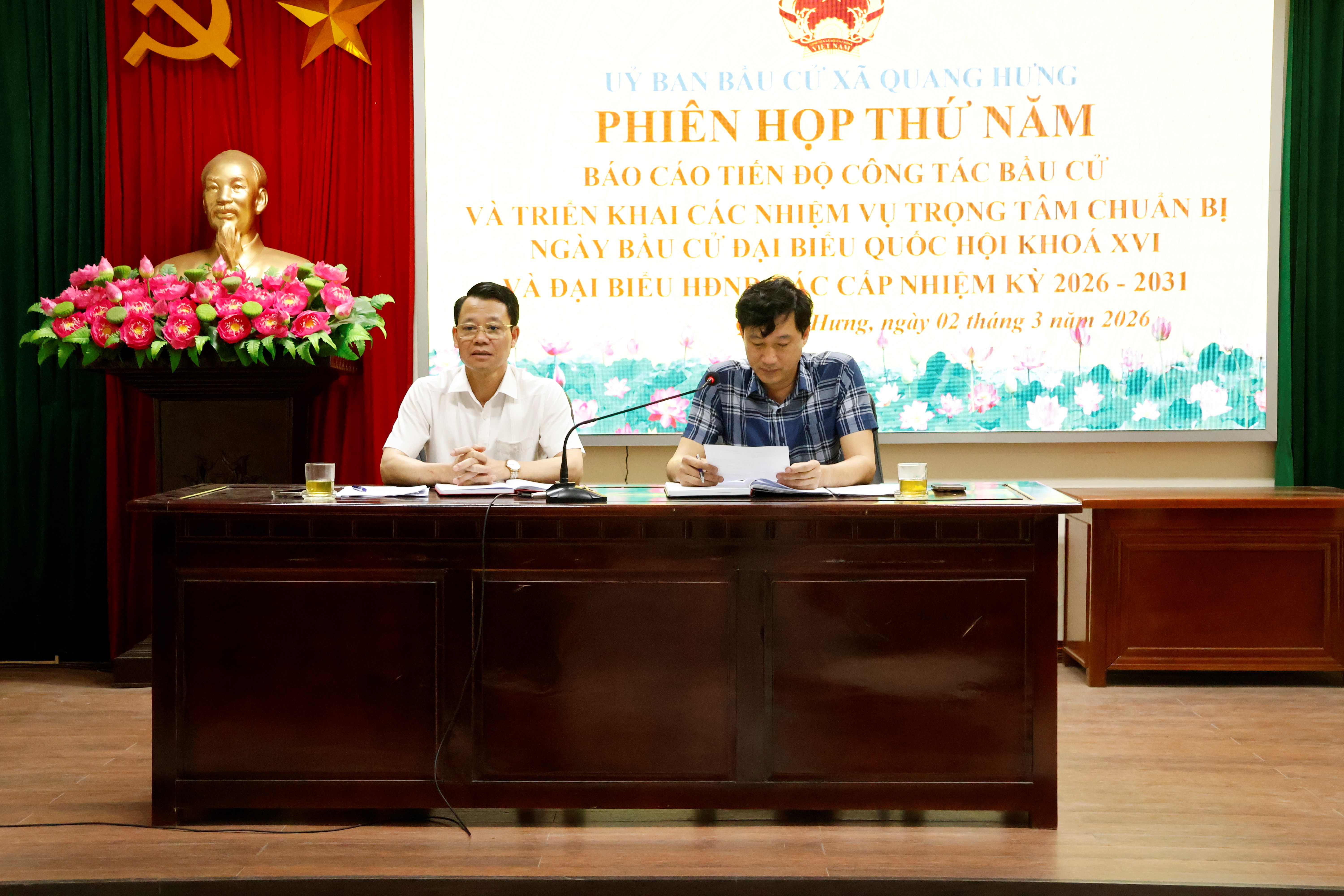 Hội nghị triển khai Nghị quyết số 02/NQ-UBBC ngày 23/02/2026 về việc công bố danh sách chính thức những người ứng cử đại biểu HĐND xã nhiệm kỳ 2026 – 2031