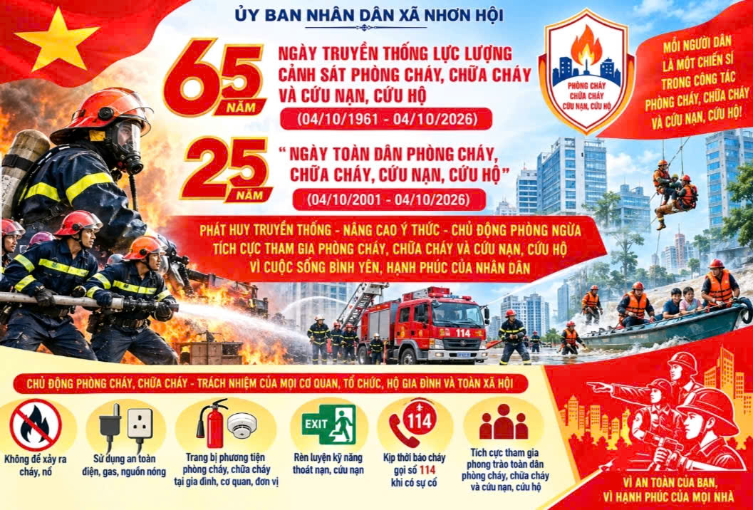 KỶ NIỆM 65 NĂM NGÀY TRUYỀN THỐNG LỰC LƯỢNG CẢNH SÁT PHÒNG CHÁY, CHỮA CHÁY VÀ CỨU NẠN, CỨU HỘ VÀ 25 NĂM NGÀY TOÀN DÂN PHÒNG CHÁY VÀ CHỮA CHÁY
